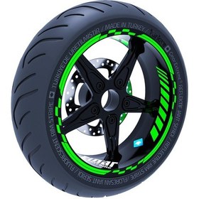 Resim Floresan Yeşil Moto GP İç Dış Jant Şeridi Takım Sticker Çınar Extreme 