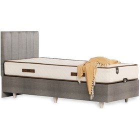 Resim Tek Kişilik Yatak Baza Başlık Plus Akasya Paketi 