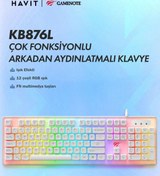 Resim Havit Gamenote Kb876l Mekanik Hisli Gaming Türkçe Q Rgb Işıklı Beyaz Oyuncu Klavyesi 