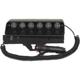 Resim Ulaş Cam Içi Çakar Lamba Kırmızı-Mavi 6 LED 12V Fonksiyonlu 