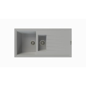 Resim Polex Cristal Lux Granit Eviye Real Stone P01 Gri 