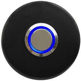 Resim Lockway Z-101sm Siyah Paslanmaz Tek Kontak Zil Butonu Mavi Led 