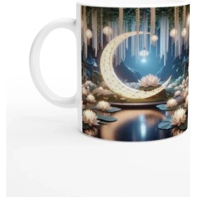 Resim Yengeç Burcu Baskılı Kahve Kupası - Ay Işığında Zodyak Bahçesi Vs4 