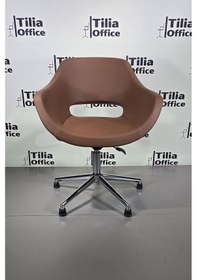 Resim Monaco Çalışma Kesim Koltuğu Konik Sabit Ayak Kahverengi 