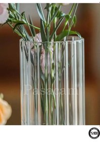 Resim Optik Desenli Cam Sürahi Vazo Mumluk 10cm Genişlik X 15 Cm Uzunluk Beyaz 