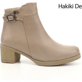 Resim Gönderi R Kadın Bej Fermuarlı Kalın Topuklu Hakiki Deri Bot Gkzb13447453 Bej 