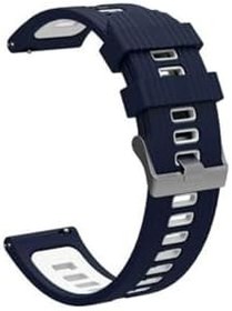 Resim Gpack Samsung Galaxy Watch 3 41mm ile Uyumlu Kordon, Delikli Çift Renk Tasarım, Lacivert 