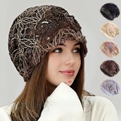 Resim Kadınlar için Çiçekli Dantel Süslemeli Beanie Şapka - Nefes Alabilir Esnek Tasarım, Elde Yıkanabilir, Günlük Kullanım & Seyahat İçin Çoklu Renkler, Şapka 