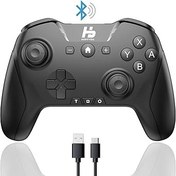 Resim HAPPYDO Wireless Game Controller for Nintendo Switch/Switch Lite/PC/Phone/Ipad, Rechargeable Remote Bluetooth Gamepad with Joystick with Ergonomic Non-Slip, Adjustable Turbo and Vibration 