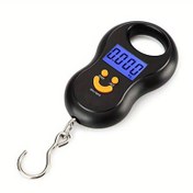 Resim LCD Arka Işıklı Taşınabilir Dijital Asılı Tartı, 110lb/50kg Kapasite, Çoklu Birim Gösterge (Kg, Lb, JIN, OZ) - Bagaj, Balıkçılık ve Daha Fazlası İçin İdeal, Seyahat Bagajı 