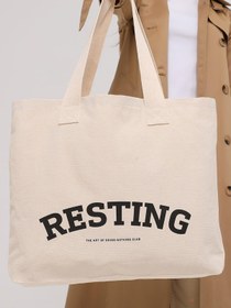Resim Çınar Bez Çanta Bagg Resting Baskılı Yatay Kanvas Bez Çanta - Standart / Standart 