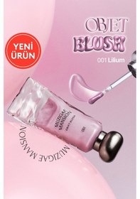 Resim Hafif Yapılı, Ciltle Bütünleşen Parlak Bitişli Likit Allık Muzıgae Mansıon Objet Blush 001 Lilium 001 Lilium 