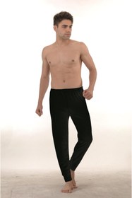 Resim NEHİRİN Erkek Siyah Yün Kışlık Uzun Tayt 