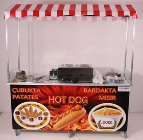 Resim Hot Dog Çubukta Patates Ve Bardakta Mısır Standı (Model Çeşme) 65X180 