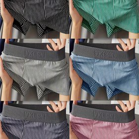 Resim 3 adet Erkek Seamless Nefes Alabilen Rahat Esnek Boxer Slip, Casual Çizgili Boxer Şortları, Erkek İç Çamaşırı, Çok Renkli Set 