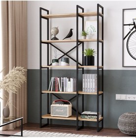 Resim Robinhome Robin Home Atlantis Metal Kitaplık 5 Raflı 2 Bölme 175Cm As4-A 