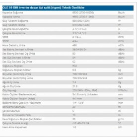 Resim Olefini OLE-09 Dıh A++ 9.000 BTU Duvar Tipi Klima 