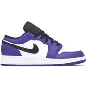 Resim Nike Air Jordan 1 Low Court Purple Kadın Sneaker Ayakkabı-553560-500 Siyah 
