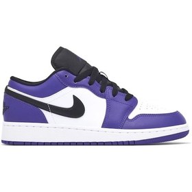 Resim Nike Air Jordan 1 Low Court Purple Kadın Sneaker Ayakkabı-553560-500 Siyah 