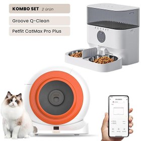 Resim Groove Q-Clean Wi-Fi Otomatik Kedi Tuvaleti Turuncu - Petfit CatMax Pro Plus 5L Wi-Fi Kameralı Akıllı Otomatik Mama 