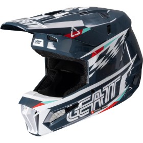Resim Leatt Moto 3.5 V25 enduro motosiklet kaskı + Vizion 3.5 gözlük lacivert beyaz XXL 