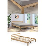 Resim Hayal 90x190 Doğal Masif Çam Ahşap Karyola Montessori Yatak 