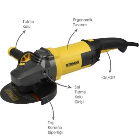 Resim Rtrmax RTM1180 Büyük Taşlama Makinası 180 mm 2300 W 