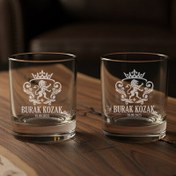 Resim Kişiye Özel Babaya Hediye İkili Prestige Glass Viski Bardağı 