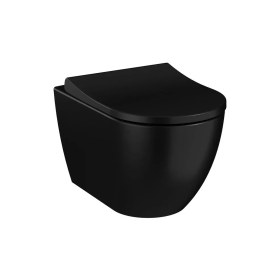 Resim VitrA S60 Asma Klozet Smoothflush Mat Siyah 7510B083-0090 