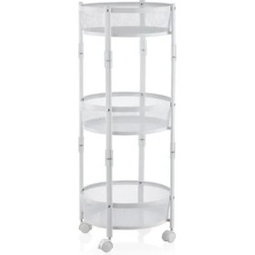 Resim Doremcy 3 Katlı Pratik Katlanır Metal Renk Tekerlekli Sepet Patates Soğanlık - Çok Amaçlı Organizer 