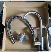 Resim Xuweiwei 360 Döner Yüksek Ark Mutfak Bataryası - Sıcak Soğuk Su 23.62 Inch Giriş Hortumu 