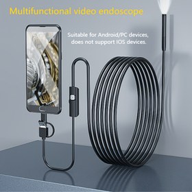 Resim Video endoskop, LED mini kamera, araba tamiri ve iç motor muayenesi, kanalizasyon borusu görsel inceleme aracı, gerçek zamanlı yüksek çözünürlüklü görüntü iletimi, yalnızca Android/PC cihazlar için, üç bir arada arayüz, iOS cihazları desteklenmiyor 