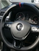 Resim Dikmeli Deri Direksiyon Kılıf Bmw Tasarımlı Kokusuz M Logolu 