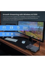 Resim Tenda V12 4port Gigabit, Ac1200 Dual Band 4x5dbi Anten Vdsl Modem 