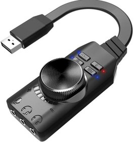 Resim Daytona A4677 USB 2.0 Ses Kartı 7.1 Kanallı Pc ve Laptop Için Pubg Oyun Harici Ses Kartı 3.5mm-Kulaklıkla Tak ve Çalıştır Mikrofon Jakları Ses Kontrolü Mikrofon Oyunları Ses Efekti Yükseltme Adaptörü 
