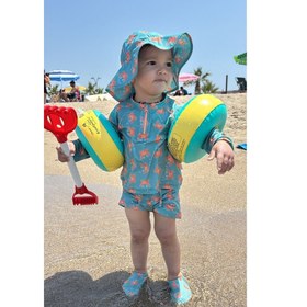 Resim Miela Kids Erkek Bebek UV Korumalı Tek Parça Mayo - Crazy Crab Mint - Mint / 18-24 Ay 