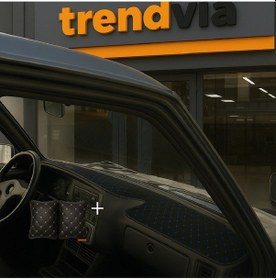 Resim Tofaş Şahin Doğan Kartal Yüksek Ön Göğüs Siyah-mavi Torpido Kılıfı / Siyah-bej Boyun Yastığı 