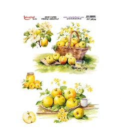 Resim Pirinç Dekopaj Kağıdı 30x42cm Pt-3834 Elma 