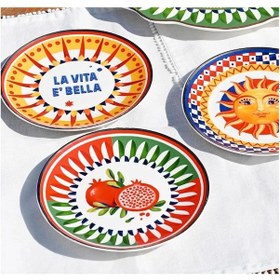 Resim Baci Milano Dolce Vita La Vita Bella Servis Tabağı 16 Cm Turuncu 
