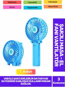 Resim Fantazer Ultra Sessiz 3 Kademeli Hafif Kablosuz 1200mAh Pervaneli Taşınabilir Usb ŞarjlMasa El Fan Vantilatör 