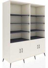 Resim Kronos Gardrop 10 Raflı 4 Kapaklı 176x59x221 Aytaşı-aytaşı/antrasit Beyaz 