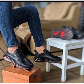 Resim Luiz Paulo %100 Hakiki Deri Ortopedik Erkek Yürüyüş Casual Balon Taban El Yapımı Spor Ayakkabı Siyah 