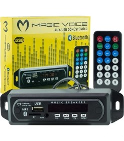 Resim Magicvoice USB-400 Bluetooth-Aux-Usb-Sd-Mmc Kumandalı Oto Teyp Çevirici Dijital Player 