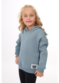 Resim Toontoy Kız Çocuk Baskılı Sweatshirt Açık Mavi 