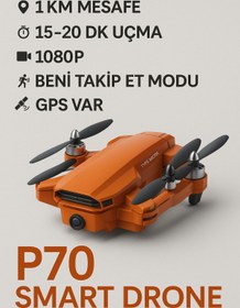 Resim Morissua P70 Drone | 1 KM Menzil – 1080P Kamera – GPS – Takip Modu – 20 DK Uçuş Süresi 
