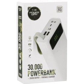 Resim Powerway TX30 30000 Mah Dijital Göstergeli Powerbank 