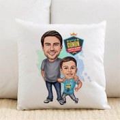 Resim En Yakın Arkadaşım Babam Karikatürlü Yastık 