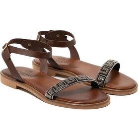 Resim 148 Brown Sandalet Kadın 21008 Myconian 2025 Greek Sandal Kahverengi 