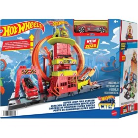 Resim Hot Wheels Oyuncak Araba Seti Ayarlanabilir Çember Pistli İtfaiye İstasyonu HKX41 Plastik Model 