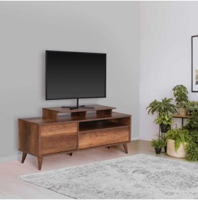 Resim Adore Mobilya Retro Wide Kapaklı Çekmeceli Tv Sehpası-oslo Ceviz 